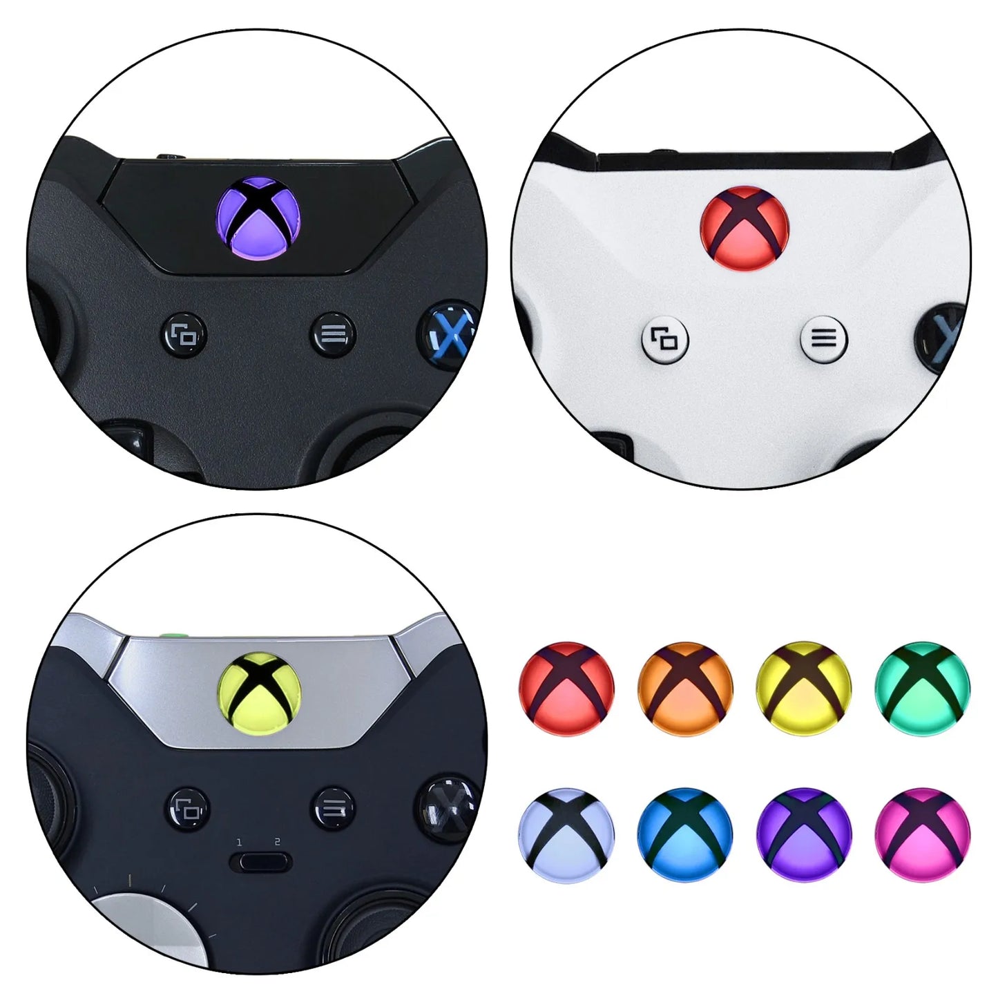 eXtremeRate Custom Home Guide Button LED Stickers for Xbox Series X/S Xbox One S/X Xbox One Xbox One Elite Controller - 40pcs