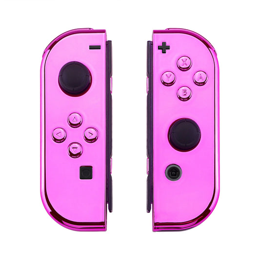 eXtremeRate Chrome Pink Controller Housing With Full Set Buttons DIY Replacement Shell Case for NS Switch & OLED JoyCon