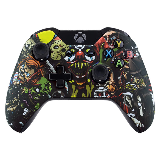 eXtremeRate Scare Party Soft Touch Front Housing Shell Faceplate Case for Xbox One Controller With / Without 3.5mm Jack