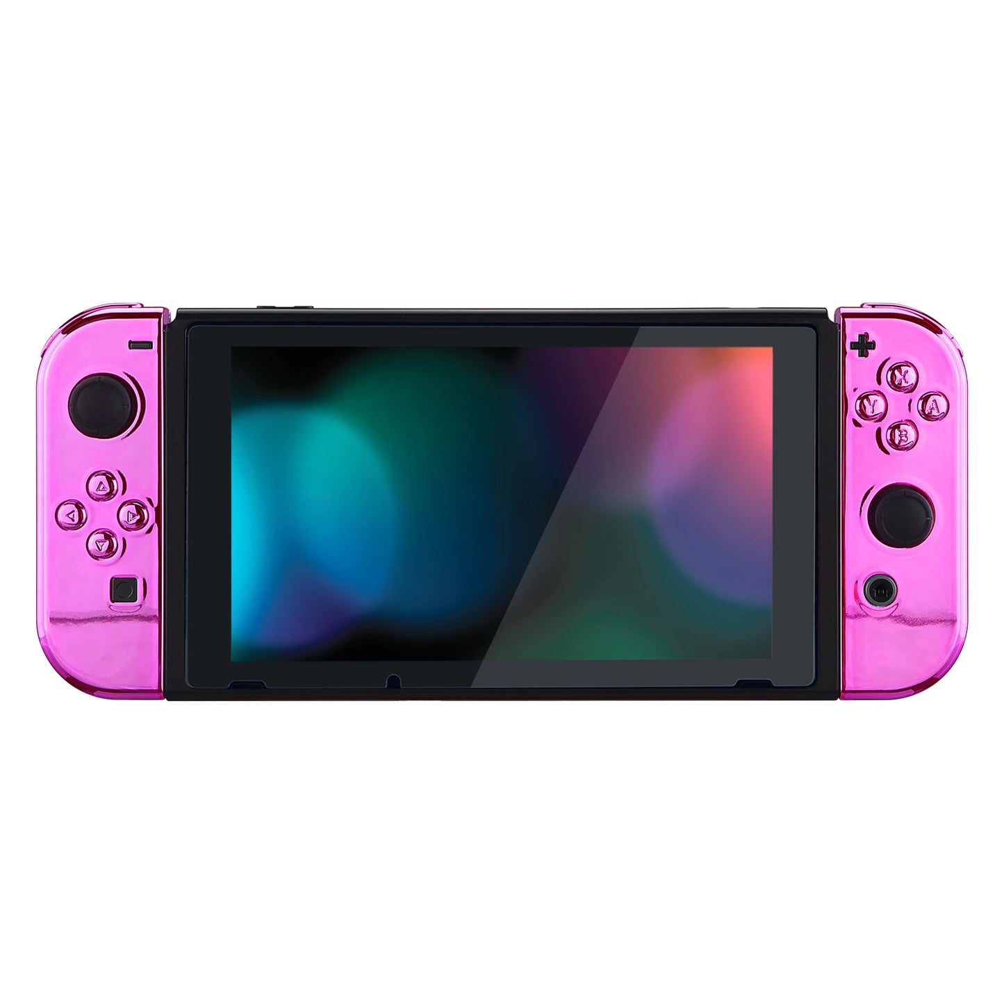 eXtremeRate Chrome Pink Controller Housing With Full Set Buttons DIY Replacement Shell Case for NS Switch & OLED JoyCon