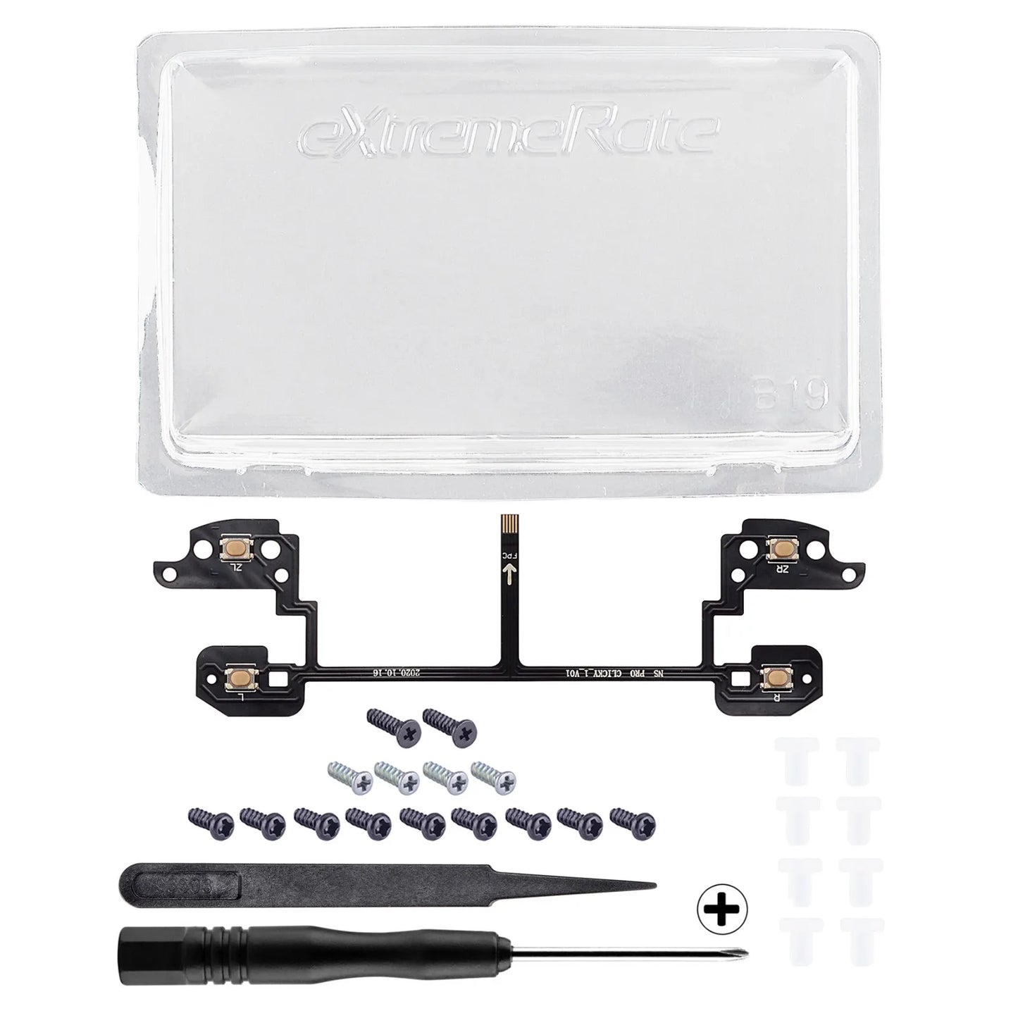 eXtremeRate Custom Clicky Hair Trigger Kit Flashshot Trigger Stop Flex Cable for Nintendo Switch Pro Controller