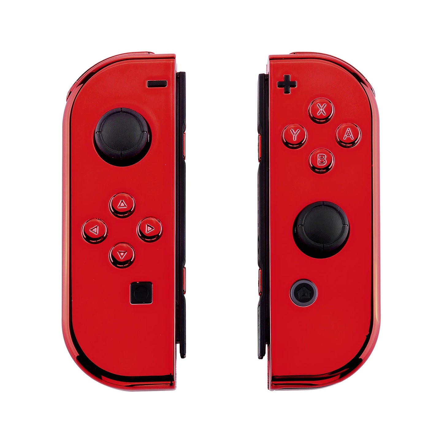 eXtremeRate Custom Chrome Red Controller Housing Shell Cover with Full Set Buttons for NS Switch & OLED Switch JoyCon