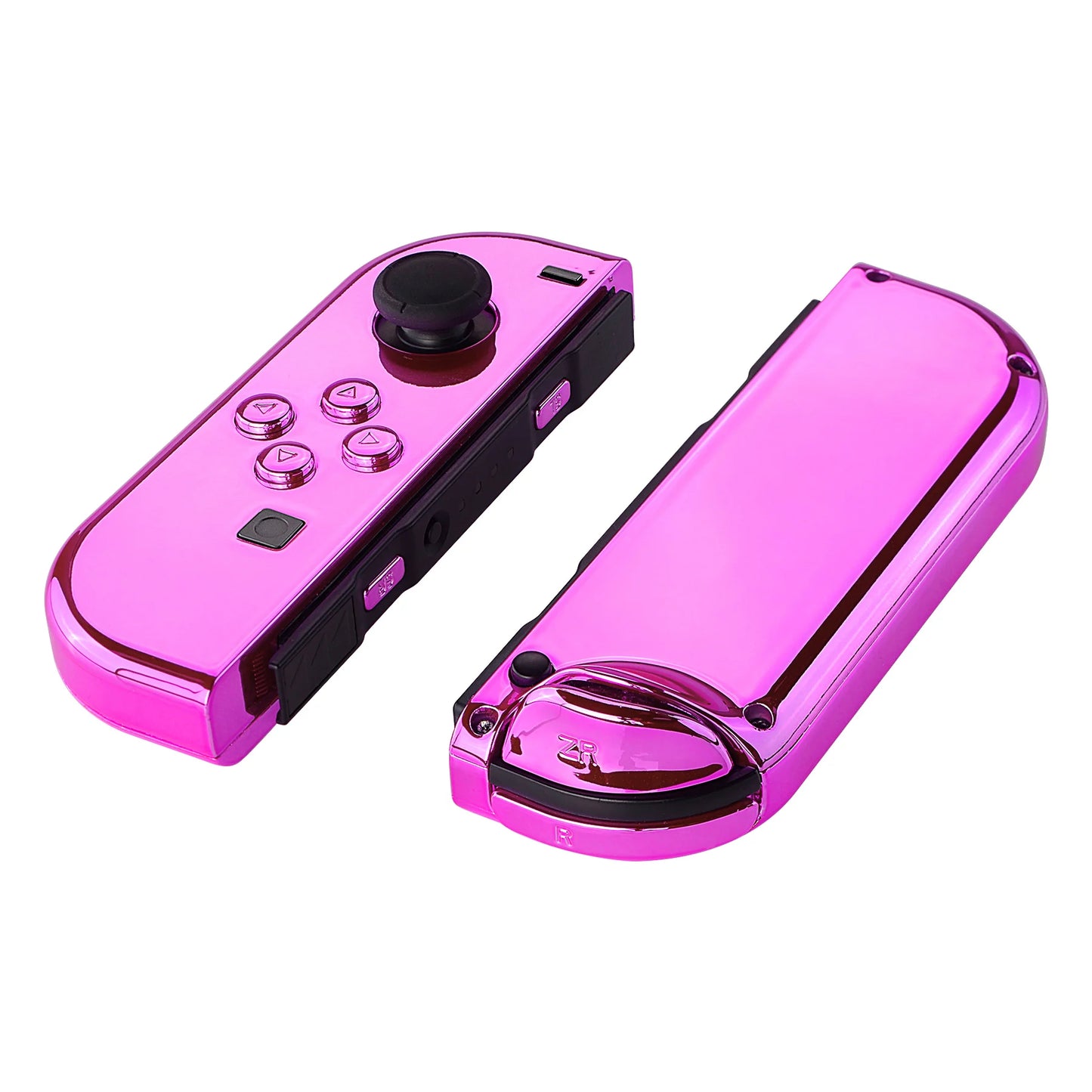 eXtremeRate Chrome Pink Controller Housing With Full Set Buttons DIY Replacement Shell Case for NS Switch & OLED JoyCon