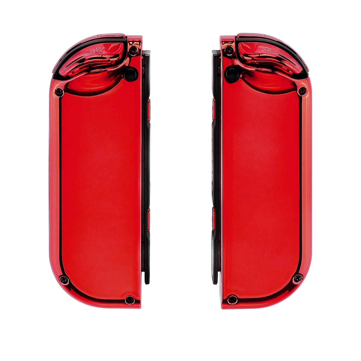 eXtremeRate Custom Chrome Red Controller Housing Shell Cover with Full Set Buttons for NS Switch & OLED Switch JoyCon