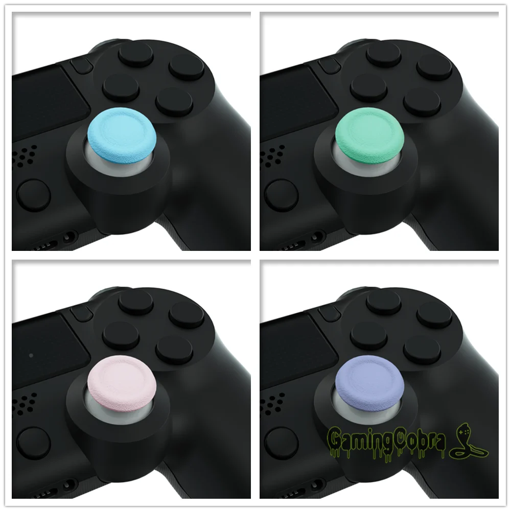 eXtremeRate Dual-Color 3D Joysticks for PS4 Slim Pro Controller - Cherry Blossoms & Mint Green &Heaven Blue & Light Violet