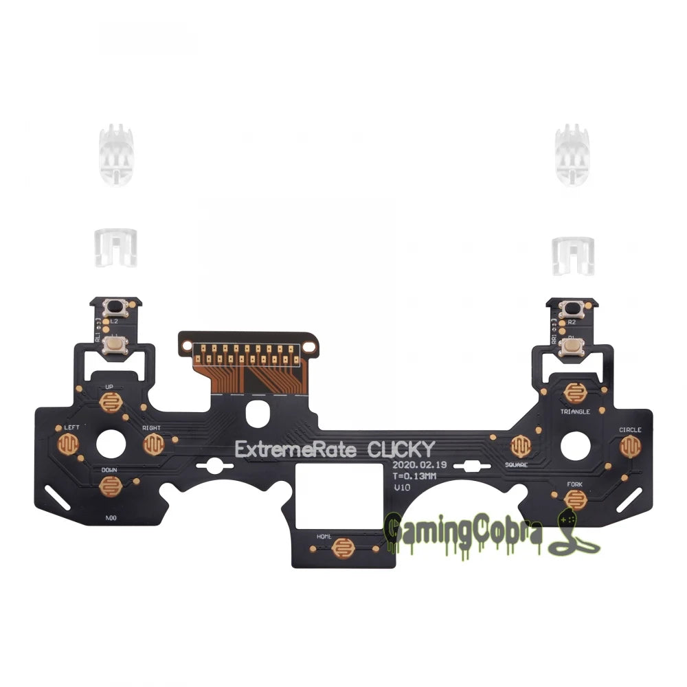 eXtremeRate Clicky Custom Flashshot Hair Trigger Stop Kit Flex Cable for PS4 Slim Pro Controller JDM-040/050/055