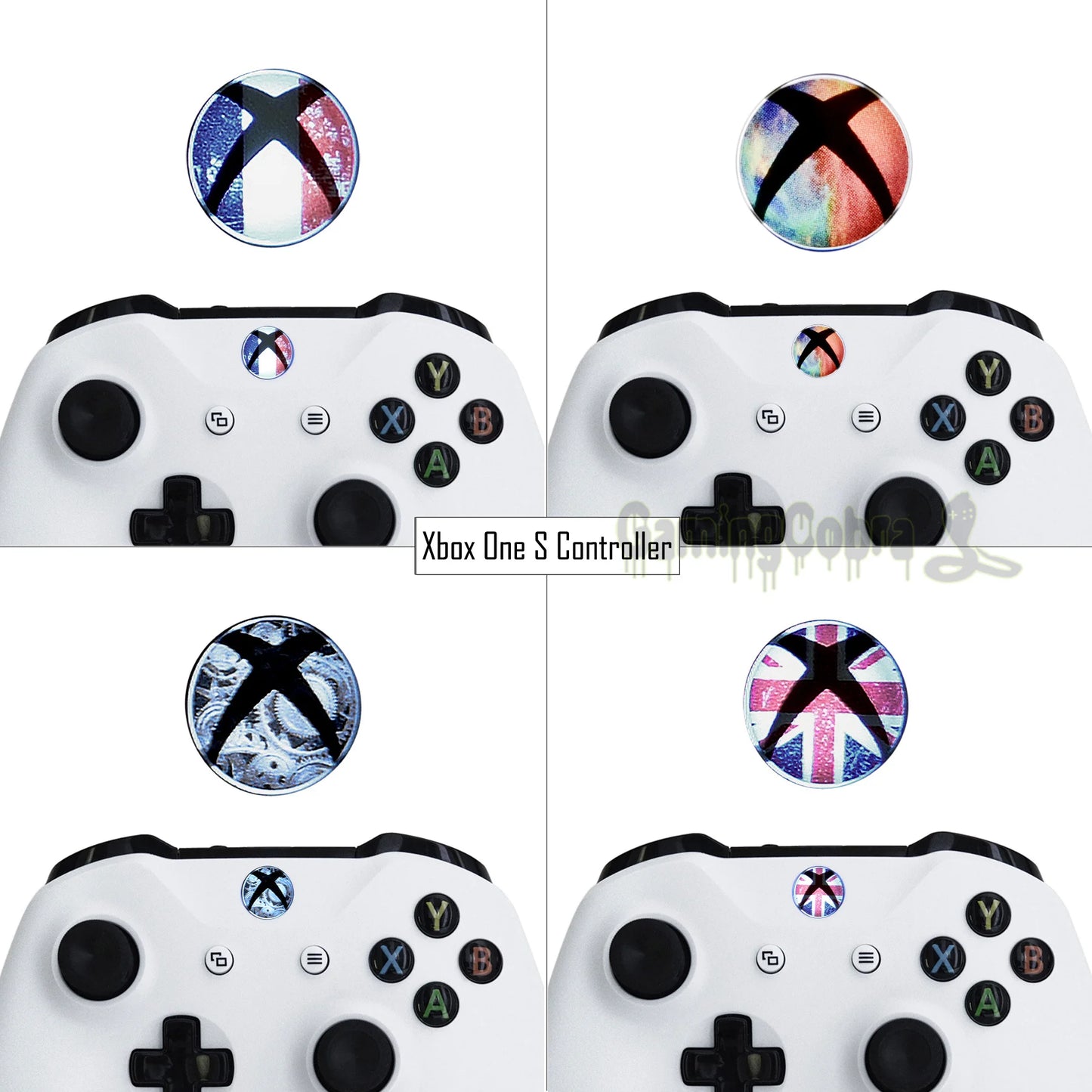 eXtremeRate 30 Pairs Home Power Skin Stickers for Xbox Series S&X / Xbox One S&X / Xbox One Elite Controller and Console