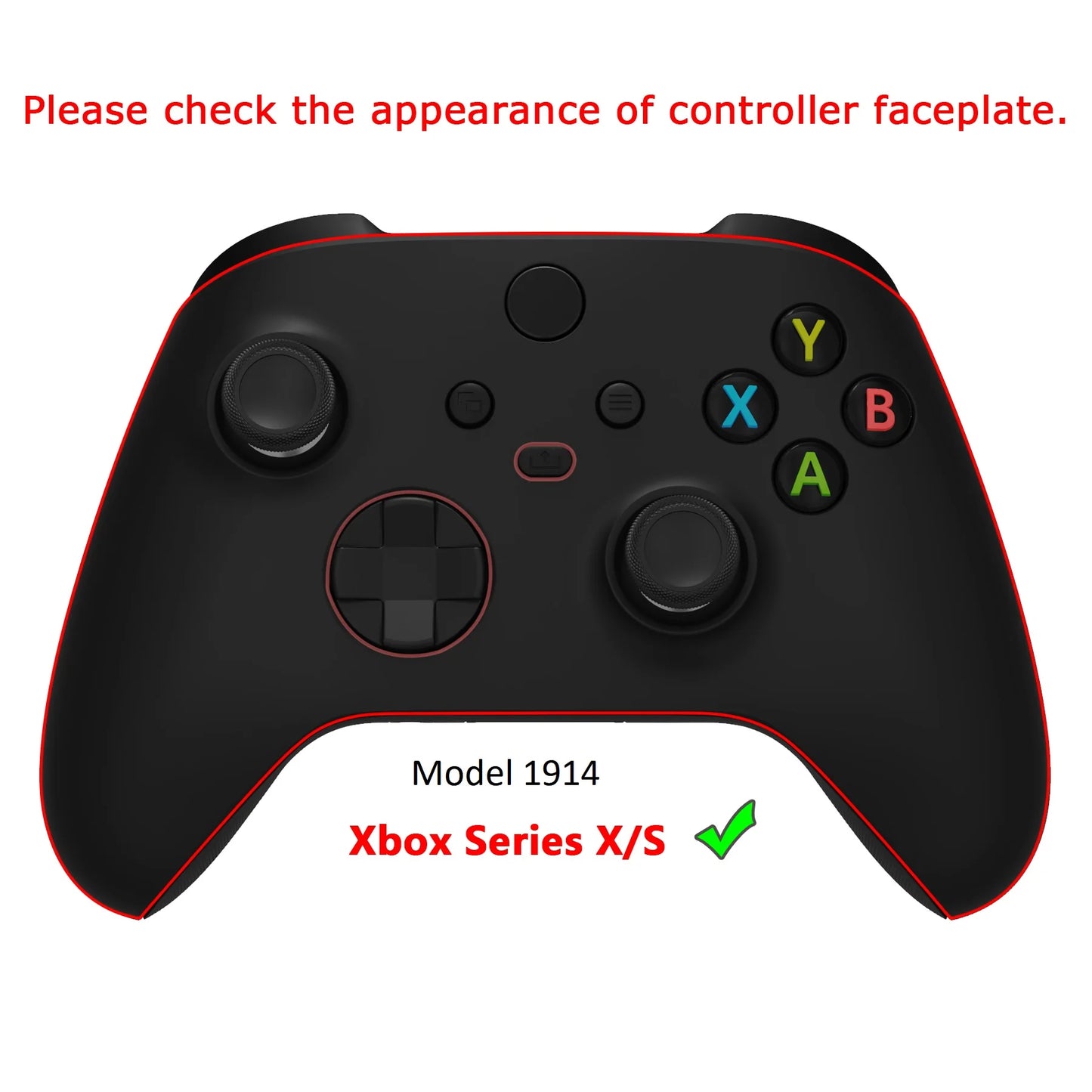 eXtremeRate  Classic Style Full Set Shell Buttons for Xbox Core Wireless Controller, Side Rails Grips Front Back Plate Cover