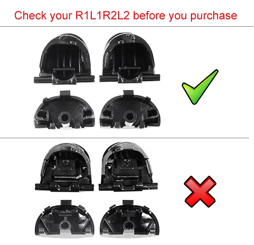 eXtremeRate Metal Color Buttons Kits R1 L1 R2 L2 Triggers for PS4 JDM-001 JDM-011 JDM-020 Controller