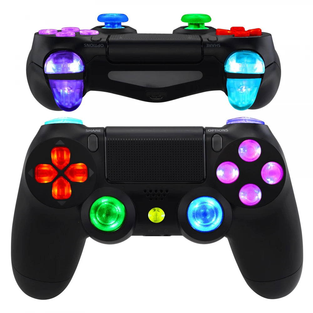 eXtremeRate Multi-Colors Luminated Buttons DTFS (DTF 2.0) LED Kit for PS4 CUH-ZCT2 Controller - Controller NOT Included