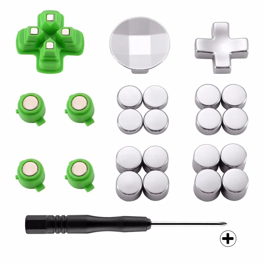 eXtremeRate Magnetic Metal Bullet Buttons Adjustable D-pad Dpads Repair Kit for PS4 Game Controller All Models (23 in 1)