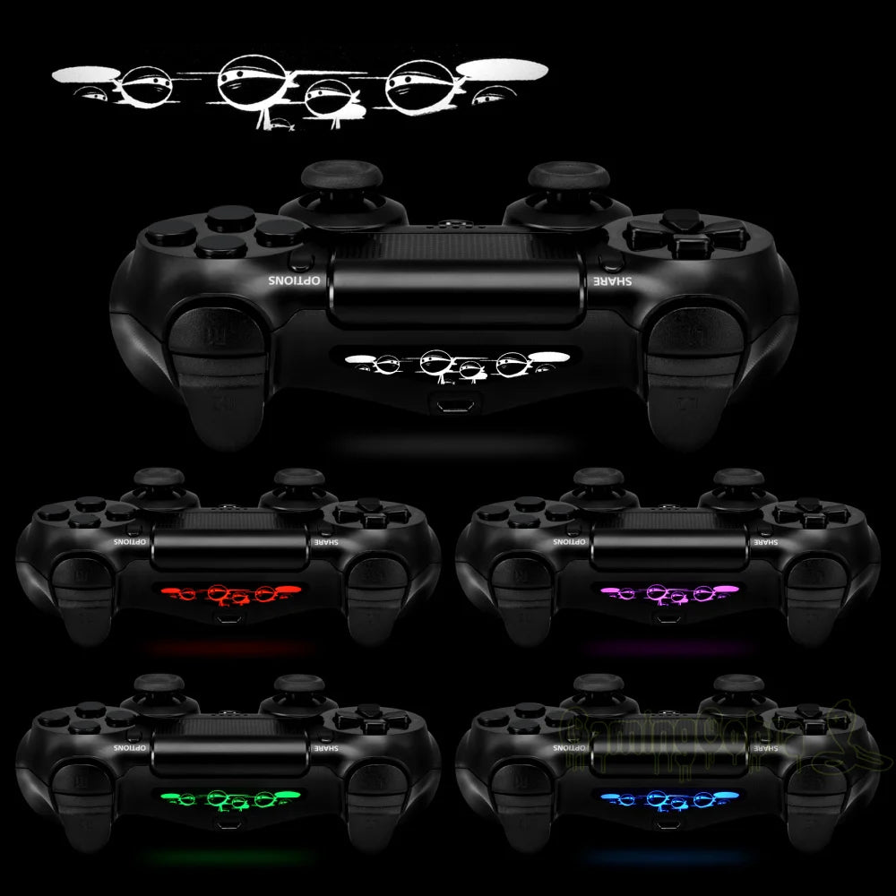 eXtremeRate 60 PCS Game Controller LED Light Bar Decal Sticker for PS4 Slim Pro