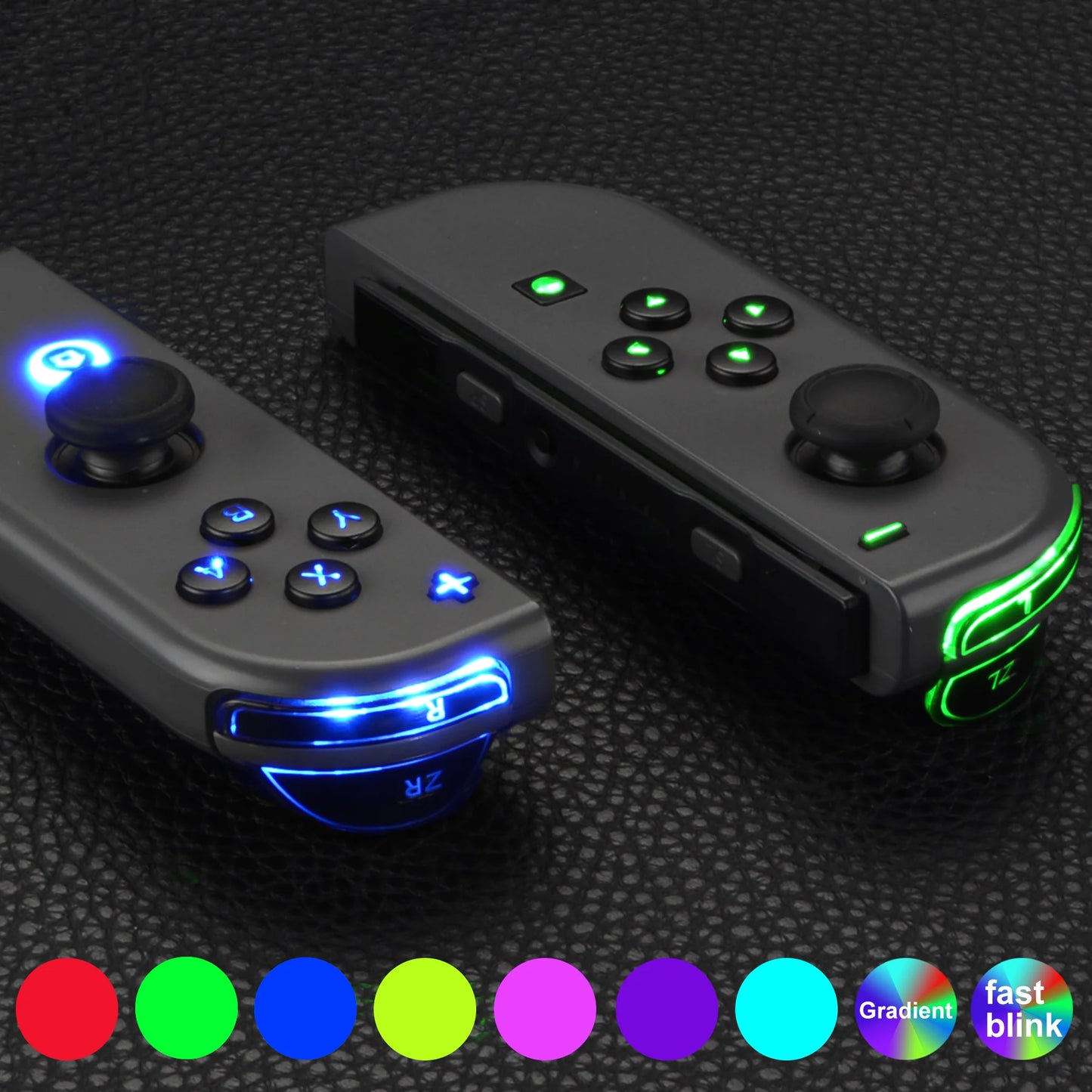 eXtremeRate 7 Colors 9 Modes DFS LED Kit Multi-Colors Luminated Classical Symbols ABXY Trigger Face Buttons for NS Switch & OLED