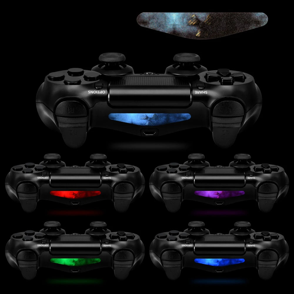 eXtremeRate 60 PCS Game Controller LED Light Bar Decal Sticker for PS4 Slim Pro