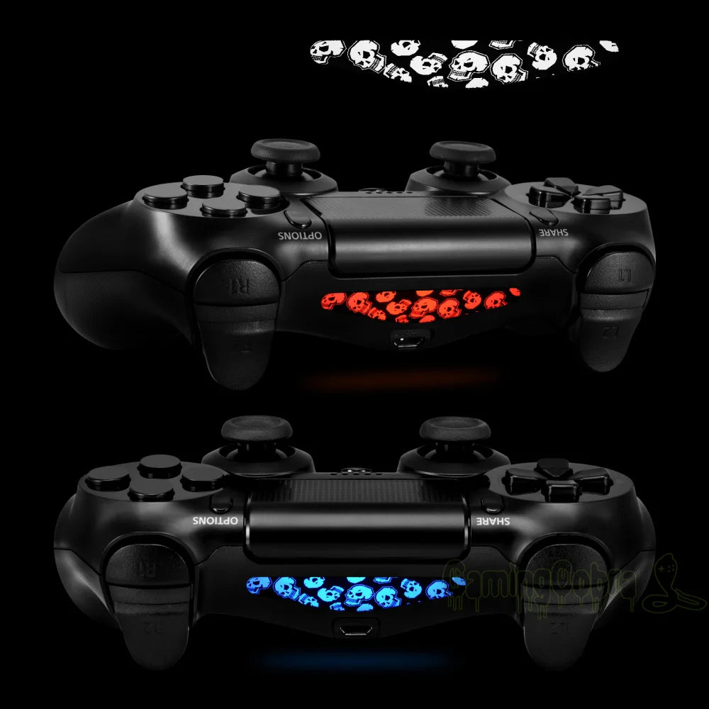 eXtremeRate 60 PCS Game Controller LED Light Bar Decal Sticker for PS4 Slim Pro