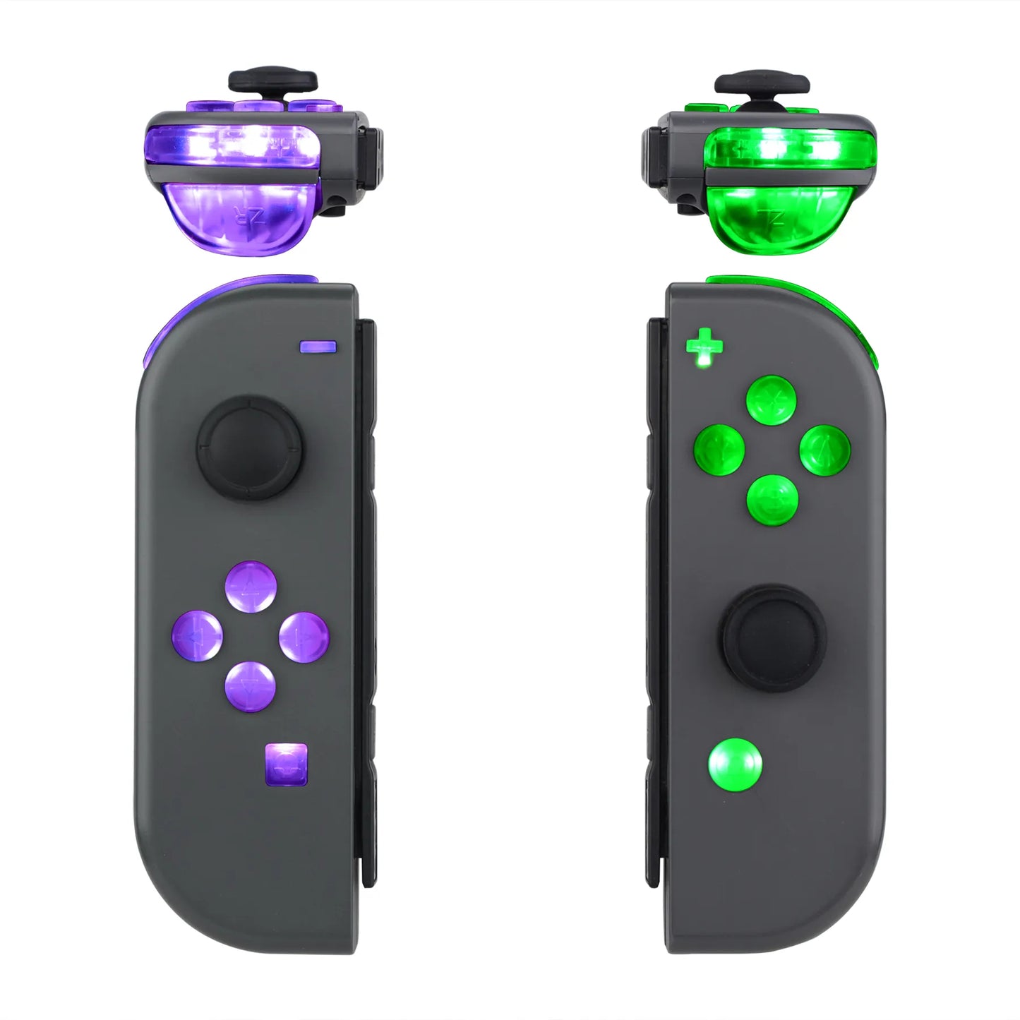 eXtremeRate 7 Colors 9 Modes Joycon DFS LED Kit, Multi-Colors Luminated ABXY Trigger Face Buttons for NS Switch & OLED JoyCon