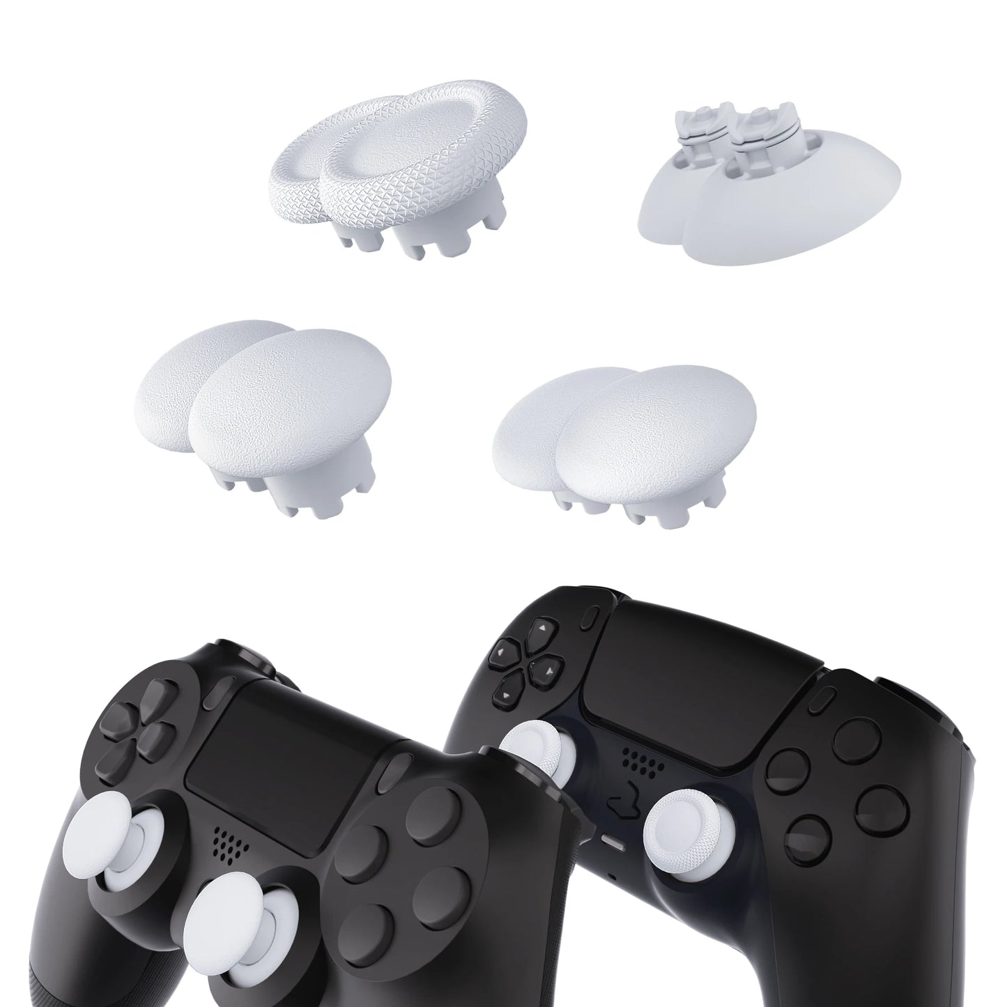 eXtremeRate  Universal Swappable Thumbsticks for PS5, for PS4, White Custom Replacement Interchangeable Analog Stick Joystick