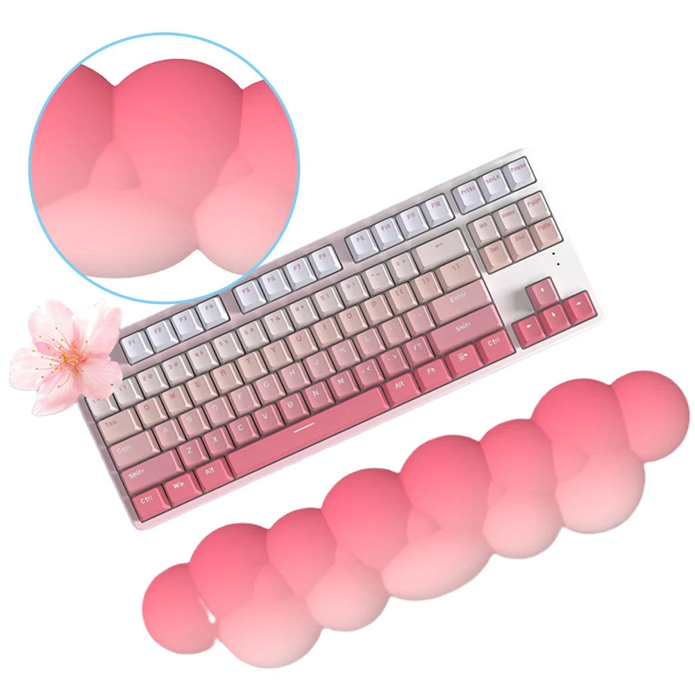 Candy Color Cloud Wrist Rest Keyboard Mouse Pad Ergonomic Keyboard Mousepad Gaming Non-Slip Pain Relief Wrist Rest Mouse Pad