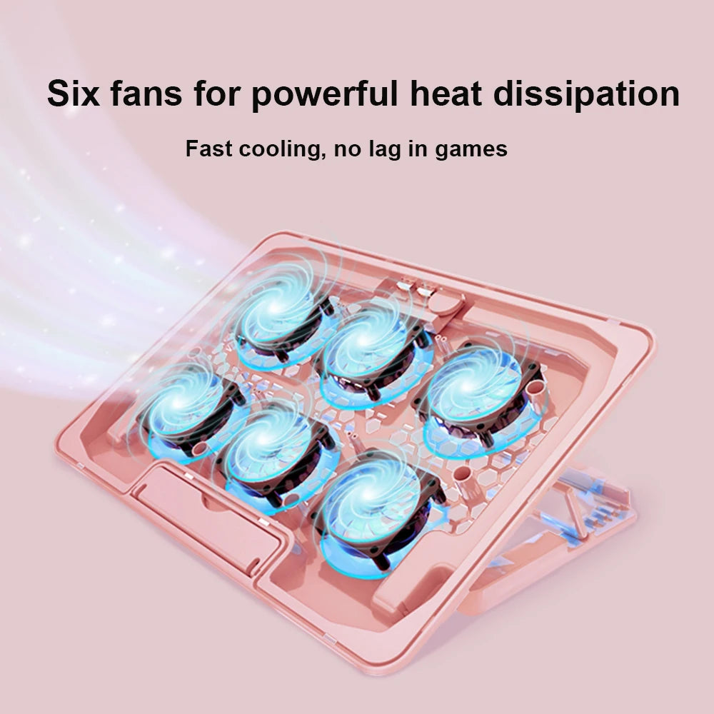 Laptop Cooler Notebook Cooling Pad Adjustable Holder Notebook Support With Six Fans For Macbook Pro Holder Laptop Cooling Stand