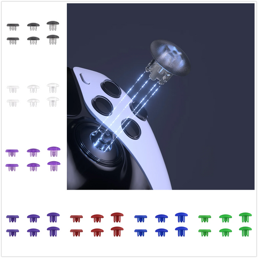 eXtremeRate Replacement Swappable Thumbsticks for ps5 Edge Controller, Analog Stick Joystick Buttons-Transparent & Single Series