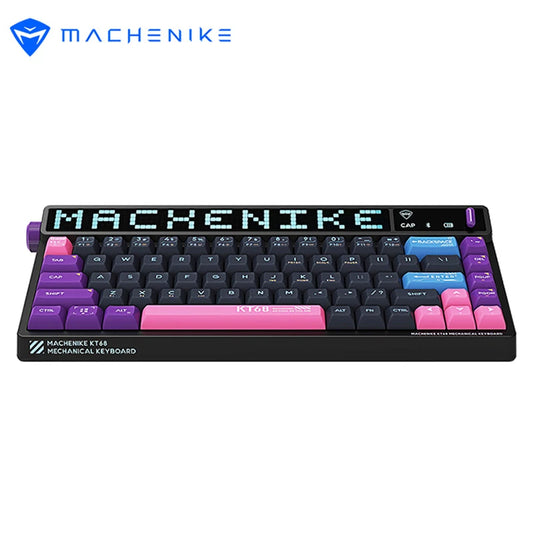 Retro Kt68 Pro Mechanical Keyboard With Screen Customization Linear Switch Wireless Mechanical Gamer Keyboard Long Endurance