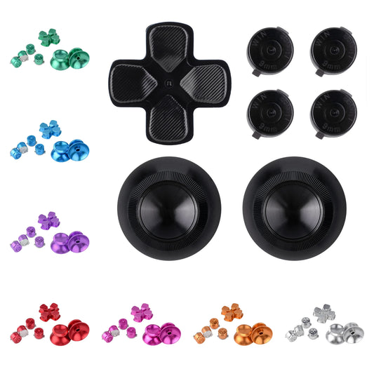 eXtremeRate Metal Buttons for PS4 Contrller, Aluminum Analog Thumbsticks Dpad Bullet Buttons for PS4 All Model Controller