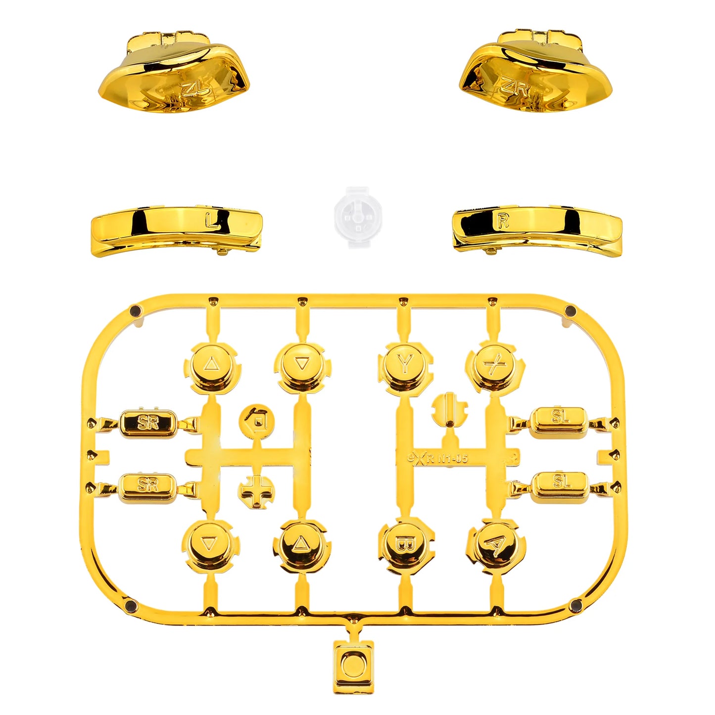 eXtremeRate Chrome Replacement ABXY SR SL L R ZR ZL Trigger Full Set Buttons with Tools for Nintendo Switch & OLED JoyCon