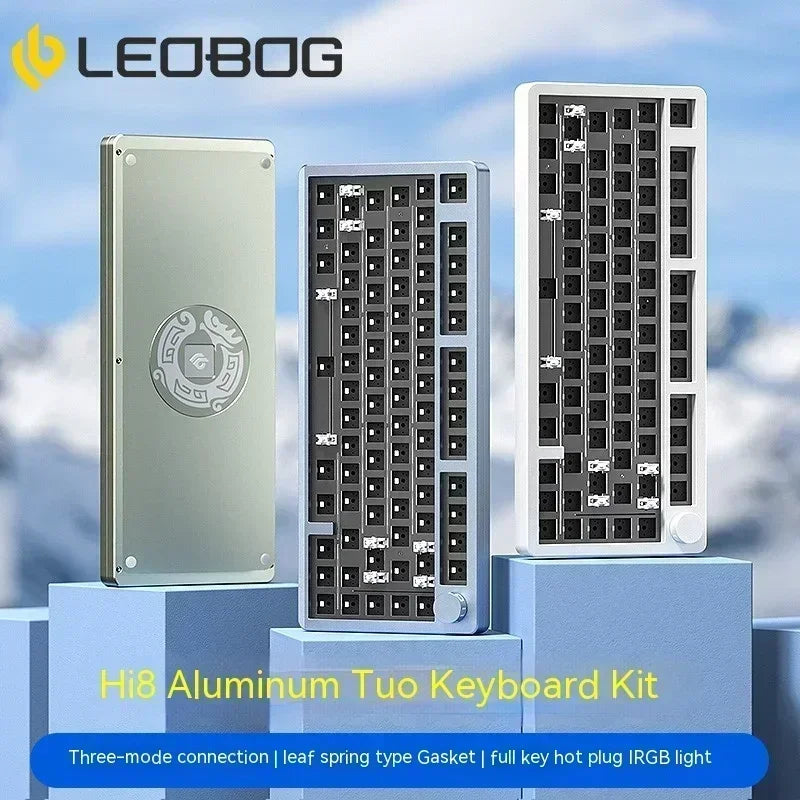 Leobog Hi8 Aluminum Keyboard Kit Tri Mode Wireless Bluetooth Multifunctional Knob Hotswap Mechanical Keyboard Kit Pc Accessories