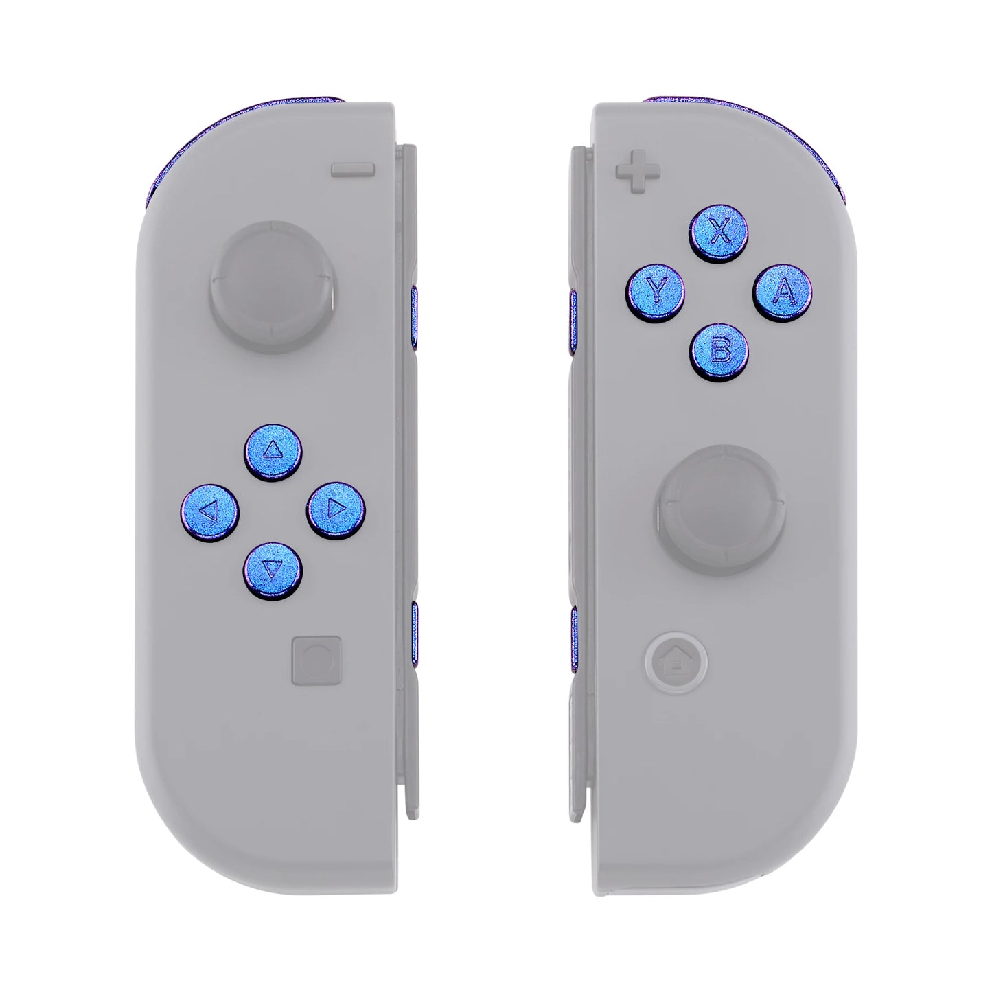 eXtremeRate Chameleon Purple Blue Replacement ABXY SR SL L R ZR ZL Full Set Buttons with Tools for Nintendo Switch & OLED JoyCon