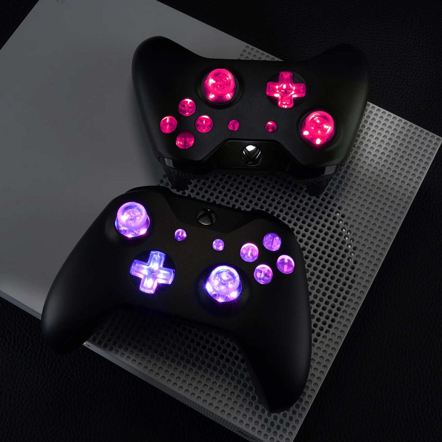 eXtremeRate Multi-Colors Luminated (DTF) LED Kit for Xbox One Standard Xbox One S / X Controller, D-pad Thumbstick ABXY Buttons