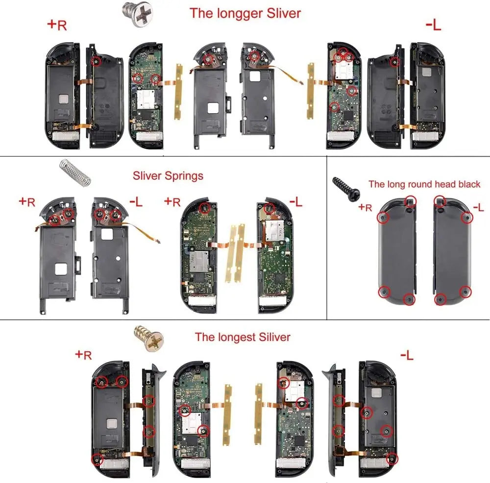 eXtremeRate Chrome Replacement ABXY SR SL L R ZR ZL Trigger Full Set Buttons with Tools for Nintendo Switch & OLED JoyCon