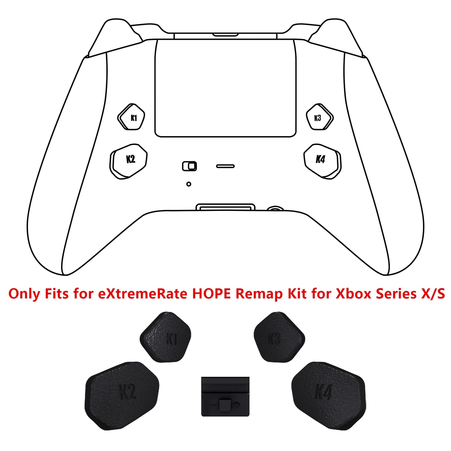 eXtremerate Hope Remap Kit Redesigned K1 K2 K3 K4 Back Buttons Paddles & Toggle Switch for Xbox Core Wireless Controller