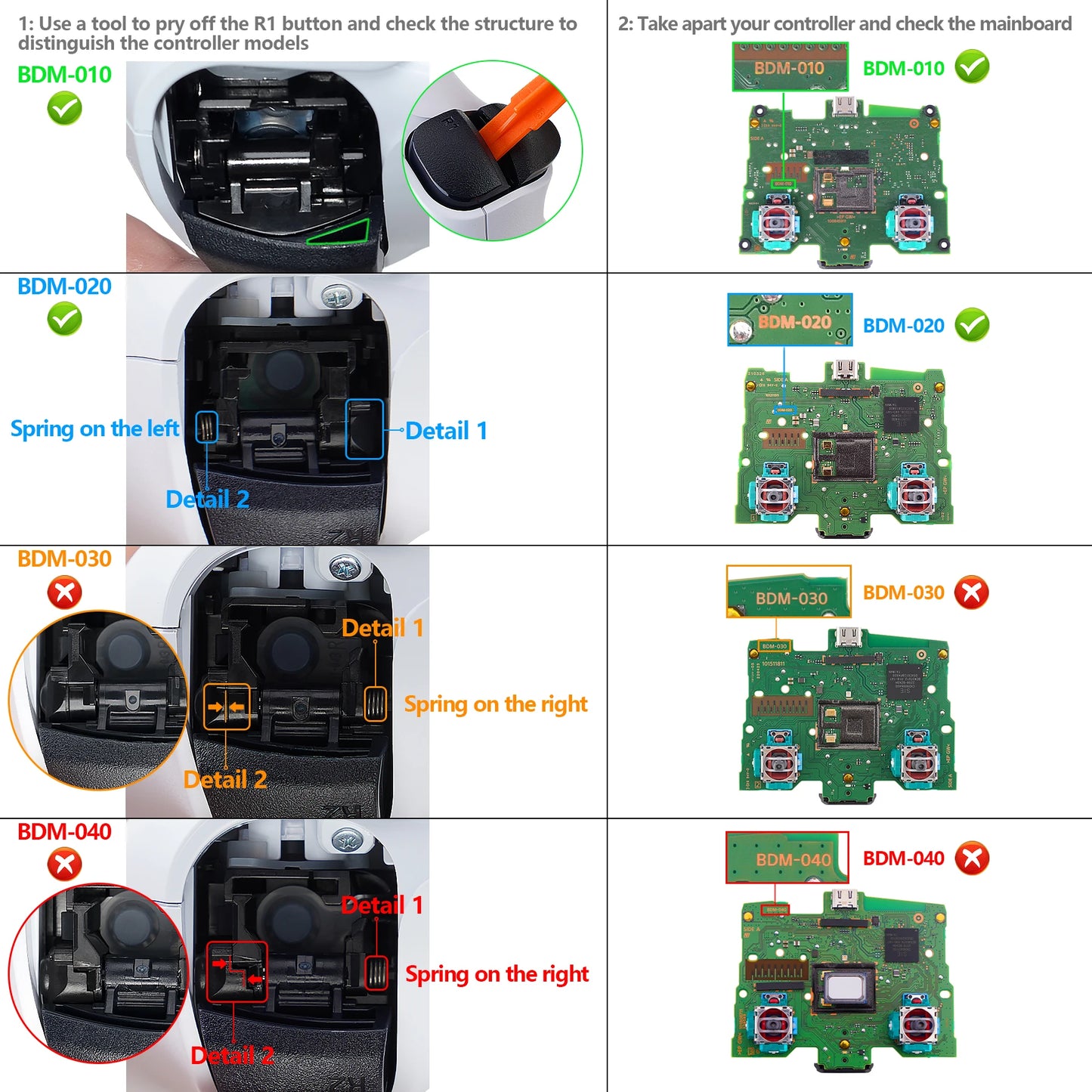 eXtremeRate Micro Switch - Light Version Clicky Hair Trigger Kit for ps5 Controller, BDM-010 & BDM-020 Shoulder Buttons