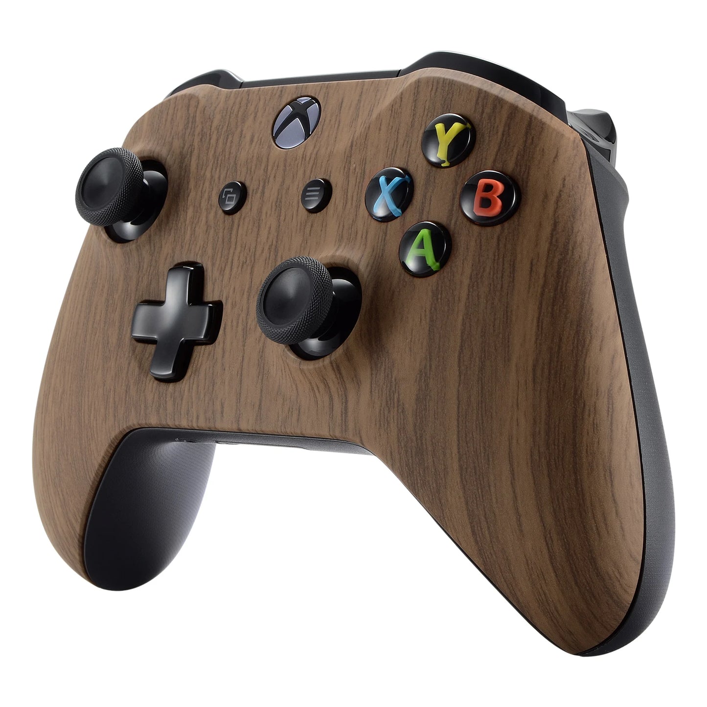 eXtremeRate Custom Soft Touch Top Housing Replacement Shell for Xbox One S Remote Controller - Wood Grain