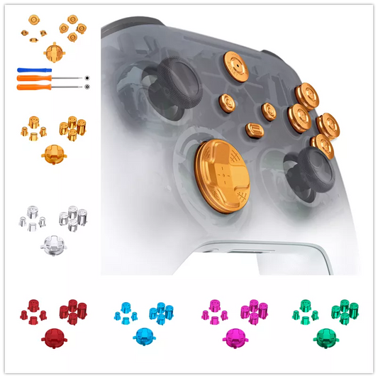 eXtremeRate 9 in 1 Custom Metal Buttons for Xbox Core Wireless Controller, Home ABXY Bullet Buttons for Xbox Series X/S