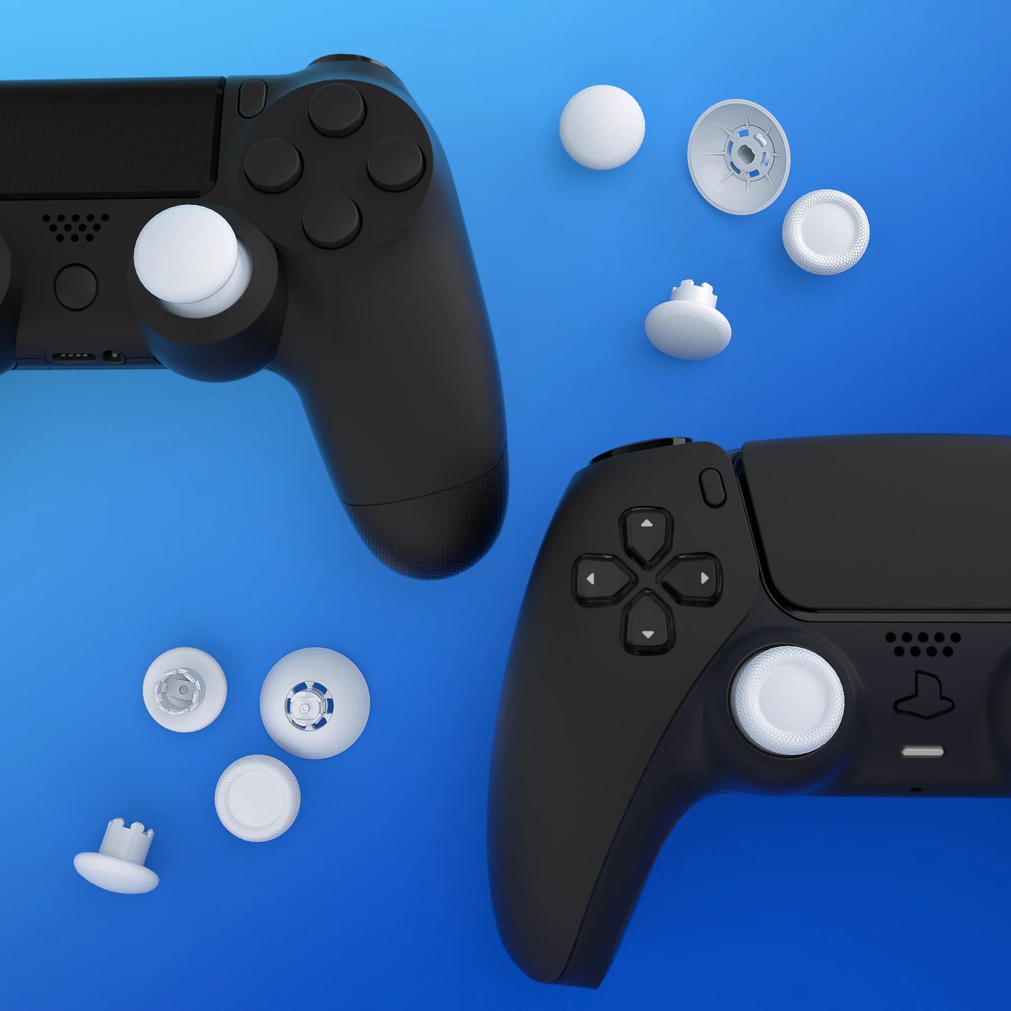 eXtremeRate  Universal Swappable Thumbsticks for PS5, for PS4, White Custom Replacement Interchangeable Analog Stick Joystick