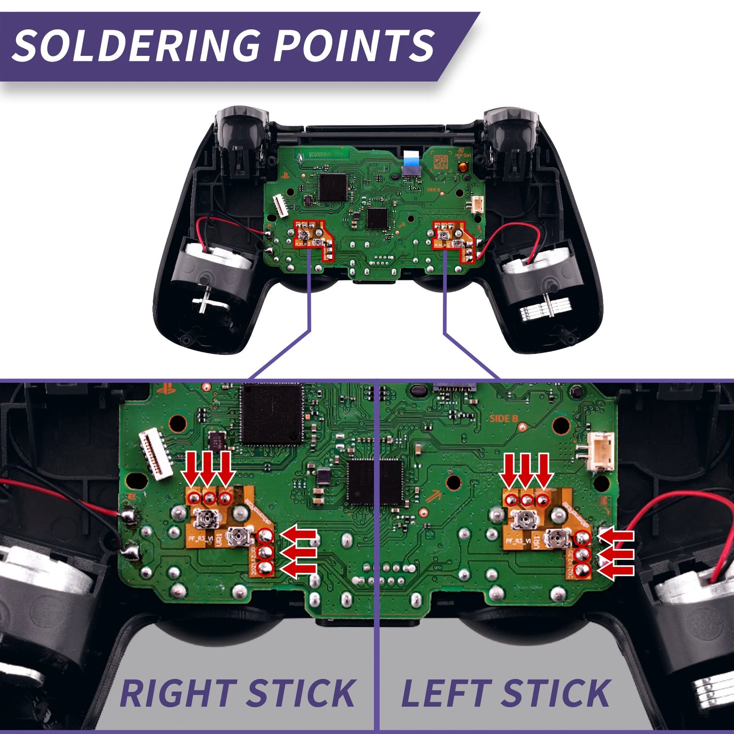 eXtremeRate Drifix Thumbsticks Drift Fix Repair Kit for PS4 Slim Pro Controller, Analog Stick Joystick Regulator Circuit Board