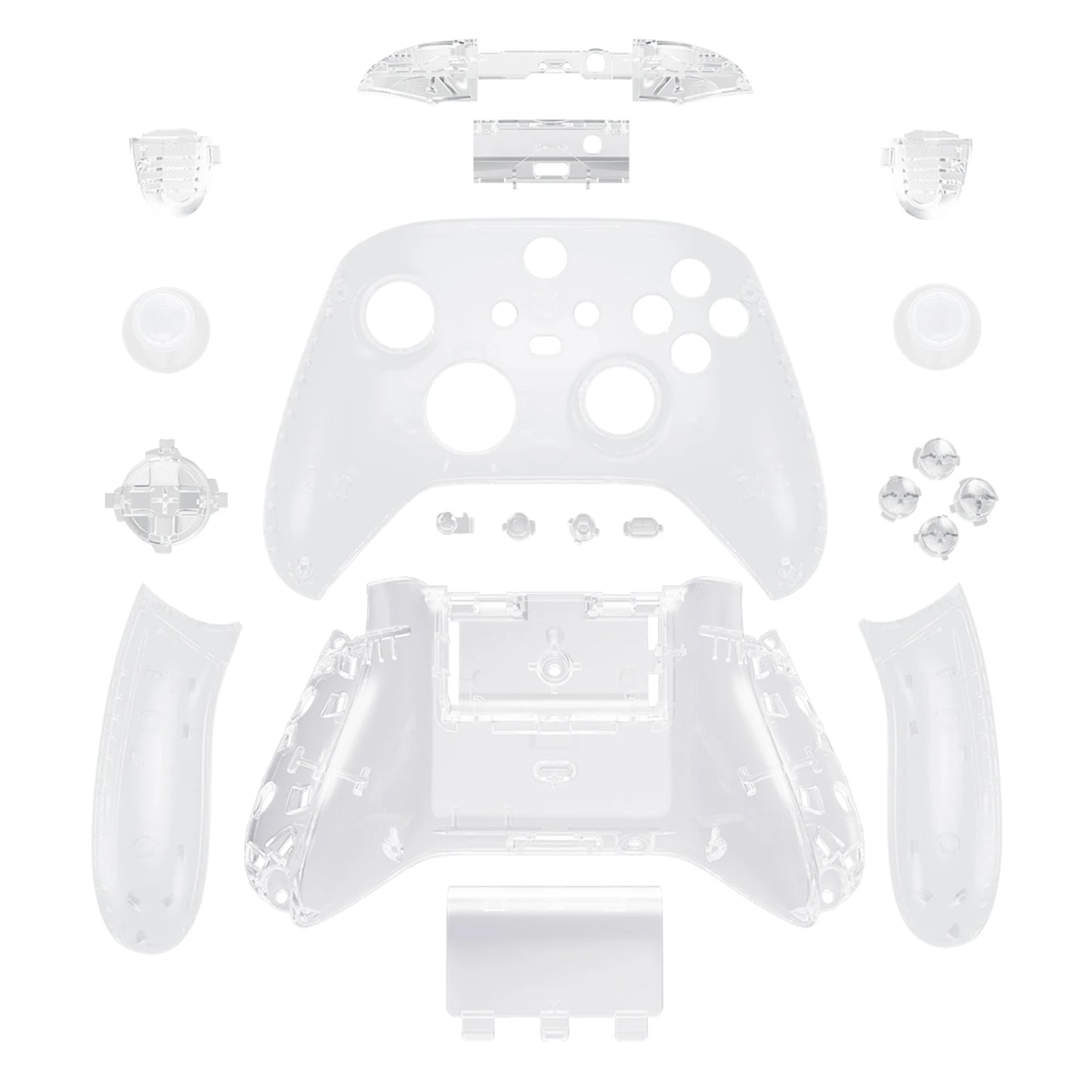 eXtremeRate Replacement Custom Transparent Controller Full Set Housing Shell with Buttons for Xbox Core Wireless Controller