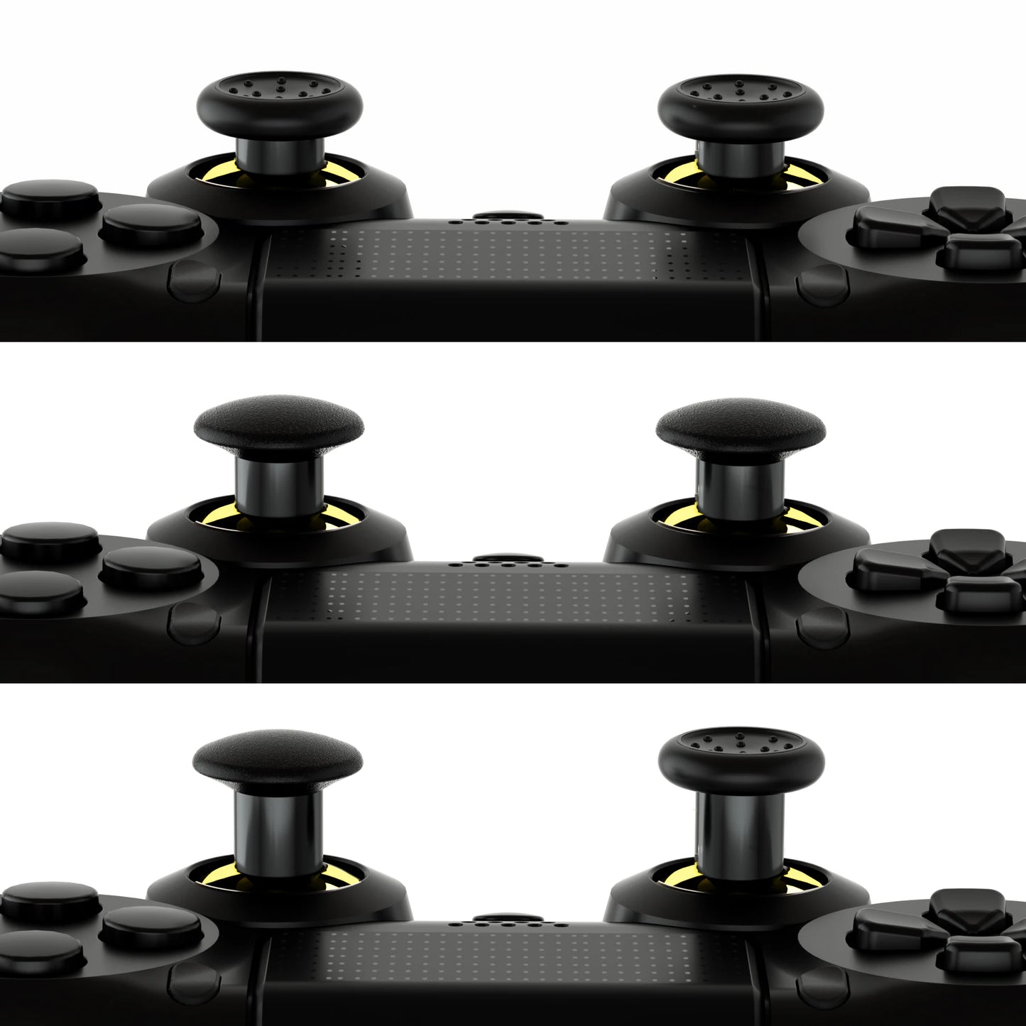 eXtremeRate Interchangeable Thumbstick with 3 Grips Adjustable Joystick for PS5 Controller, for PS4 All Model Controller