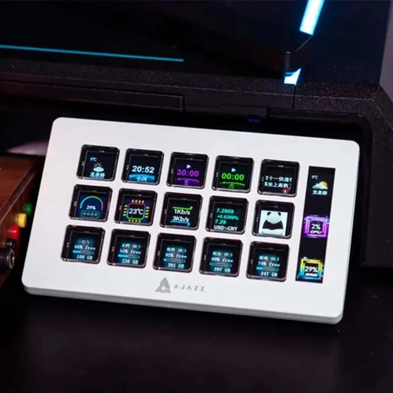 AJAZZ AKP153 Stream Deck Controller Console 15 Macro Keys Trigger Actions In Apps And Software Like OBS Works With MAC PC Gifts