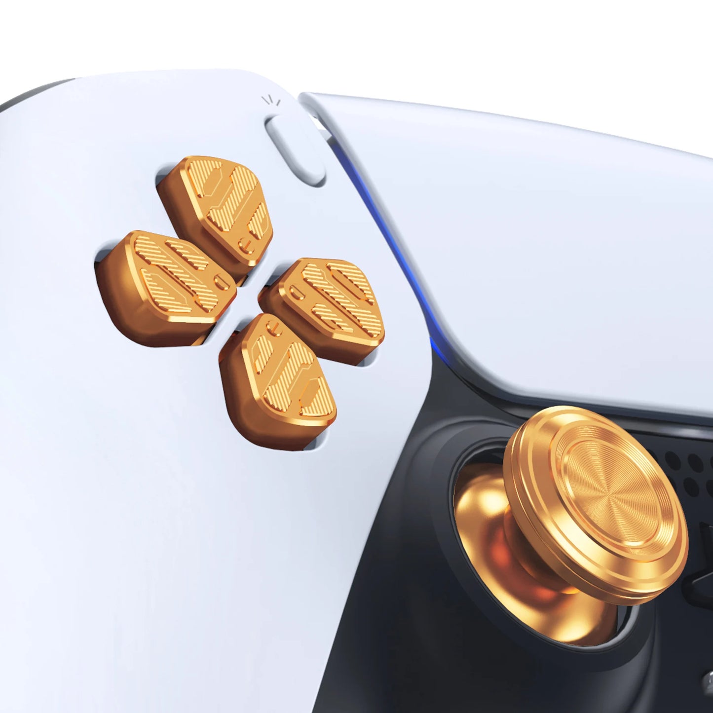 eXtremeRate Metal Thumbsticks Dpad ABXY Buttons Aluminum Analog Thumbsticks & Action Buttons & Direction Keys for PS5 Controller