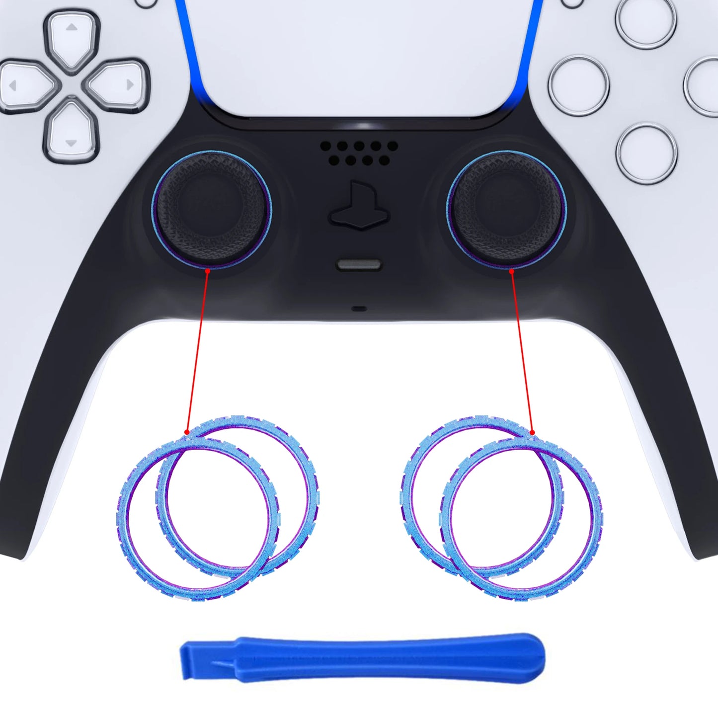 eXtremeRate Replacement Accessories Accent Rings for ps5 Controller - Controller NOT Included