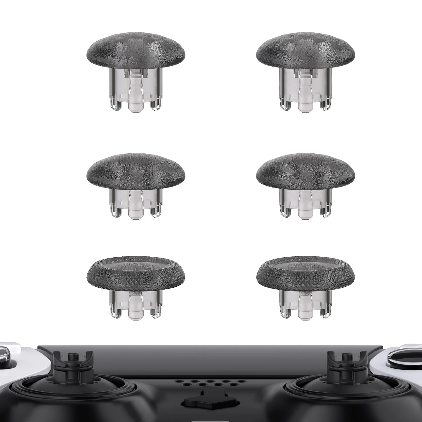 eXtremeRate Replacement Swappable Thumbsticks for ps5 Edge Controller, Analog Stick Joystick Buttons-Transparent & Single Series