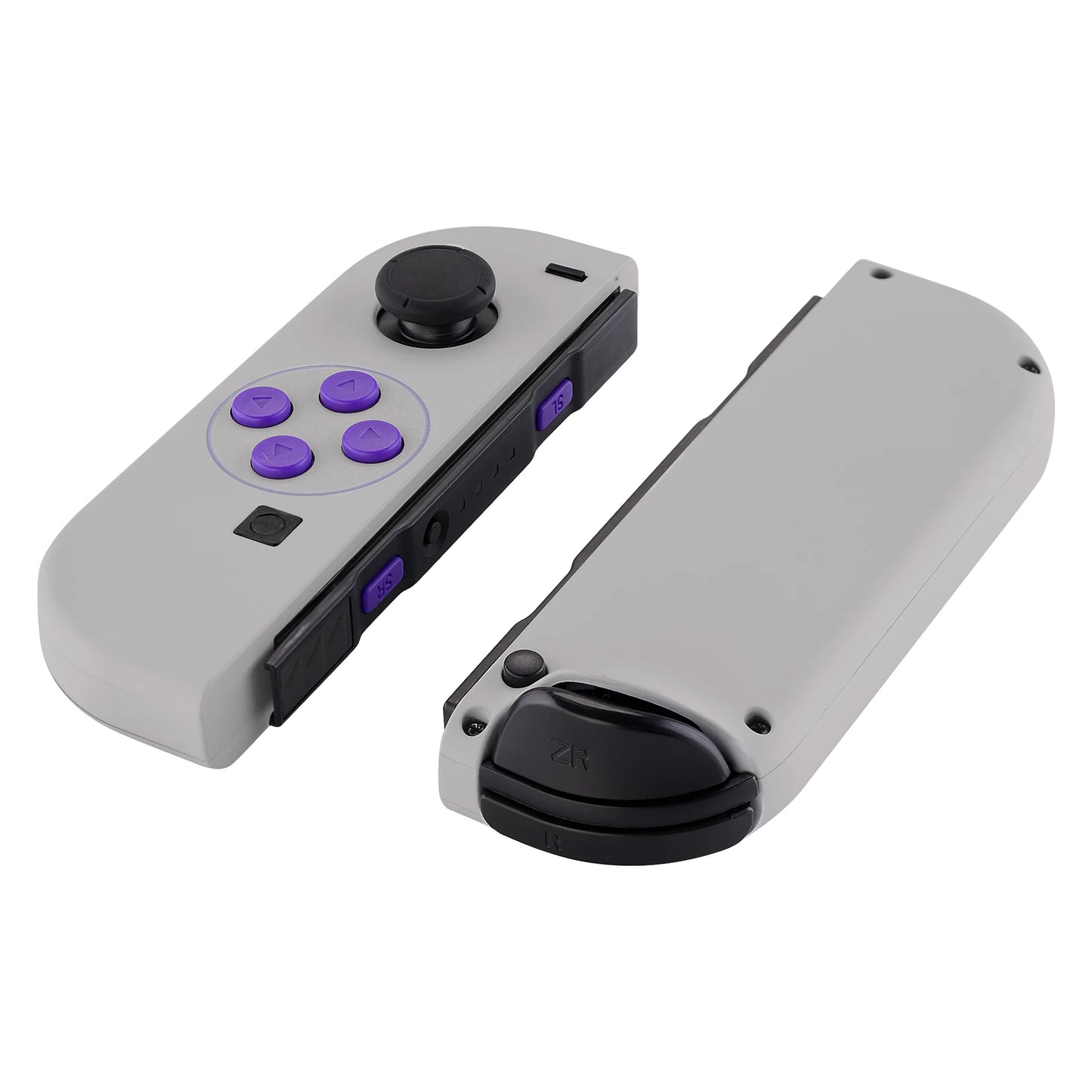 eXtremeRate Soft Touch Classics SNES Style Housing Shell Case With Full Set Buttons for NS Switch JoyCon & OLED