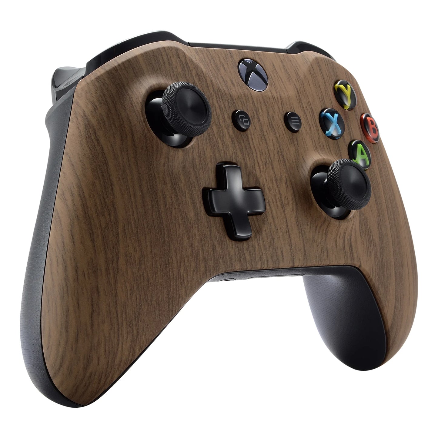 eXtremeRate Custom Soft Touch Top Housing Replacement Shell for Xbox One S Remote Controller - Wood Grain