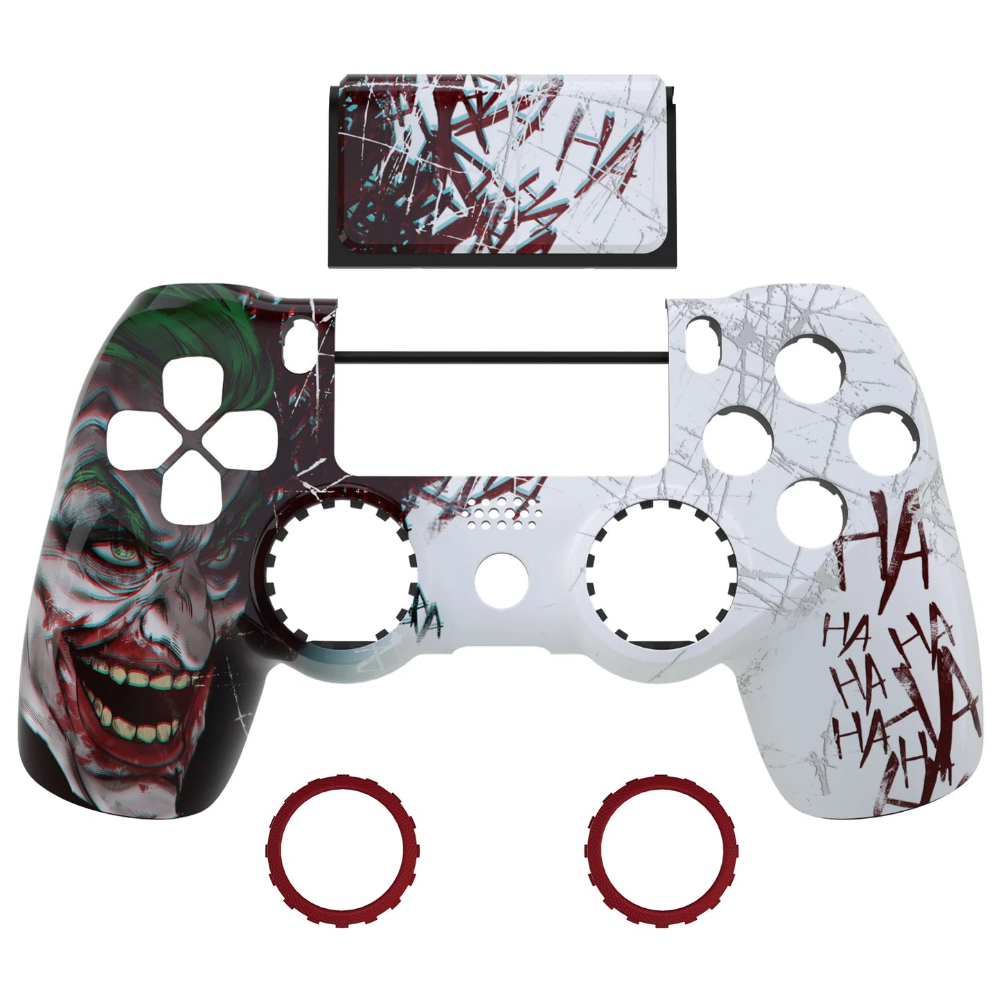 eXtremeRate Ghost Replacement Faceplate Touchpad, Redesigned Front Shell Compatible with ps4 Slim Pro Controller JDM-040/050/055