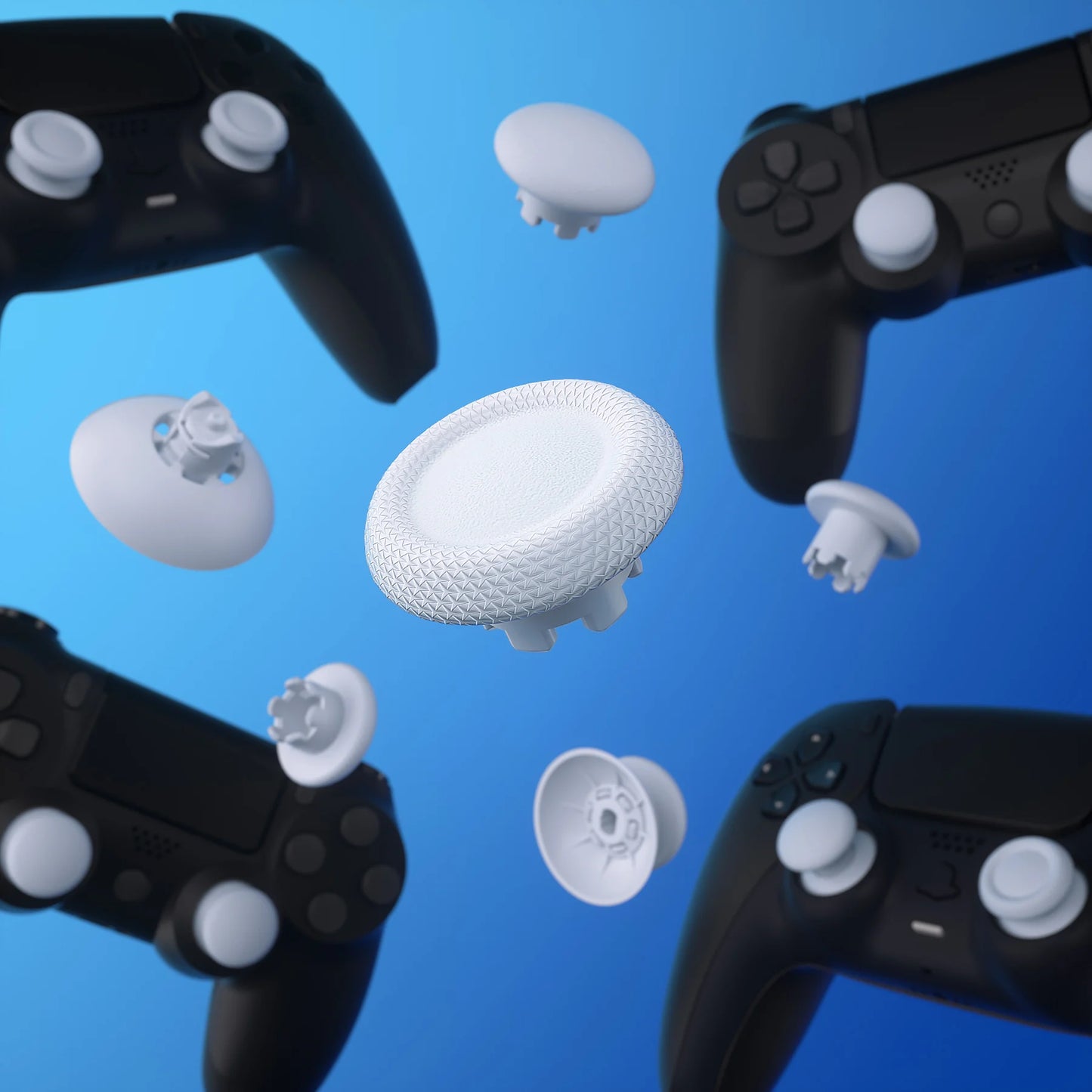 eXtremeRate  Universal Swappable Thumbsticks for PS5, for PS4, White Custom Replacement Interchangeable Analog Stick Joystick