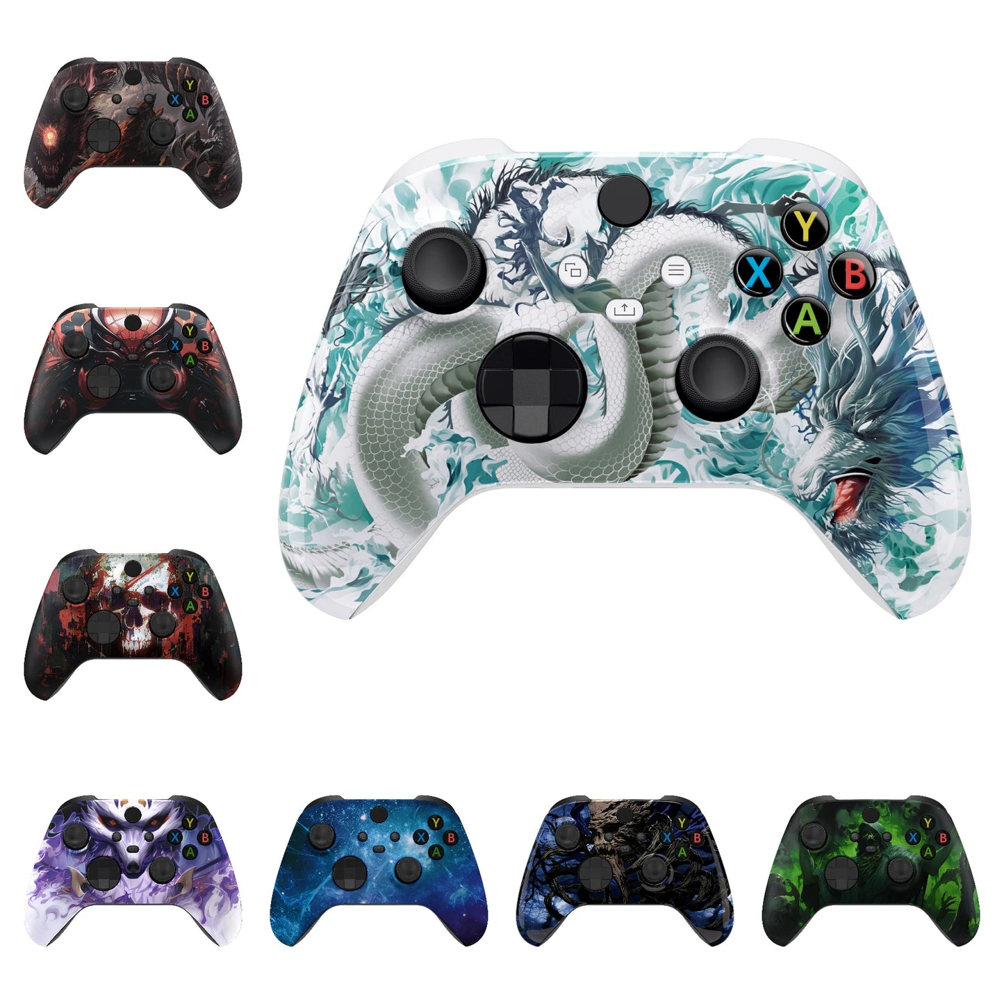 eXtremeRate Custom Pattern Part Faceplate,Soft Touch Grip Front Housing Shell Case for Xbox Series X/S (Xbox Core) Controller