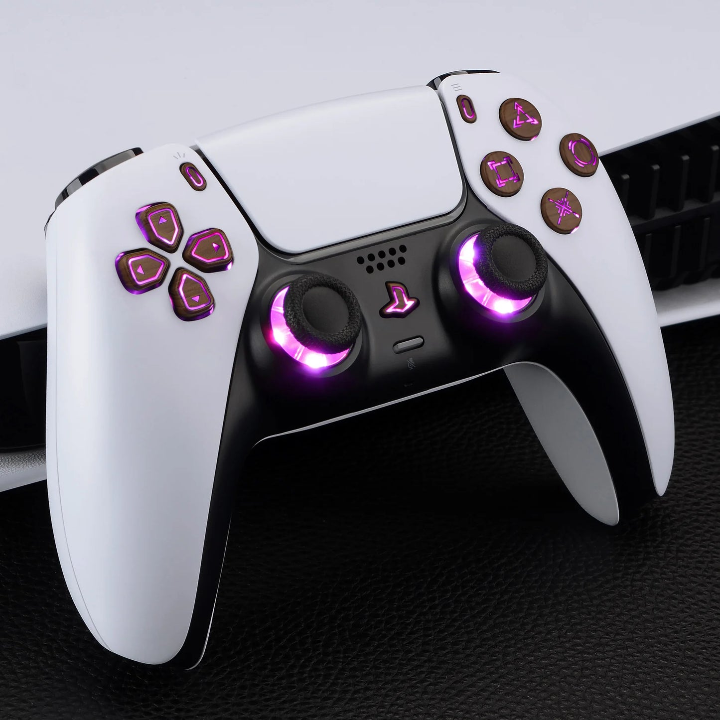 eXtremeRate Multi-Colors Luminated Dpad Thumbstick Share Home Face Buttons, Classical Symbols DTF V3 LED Kit for PS5 Controller