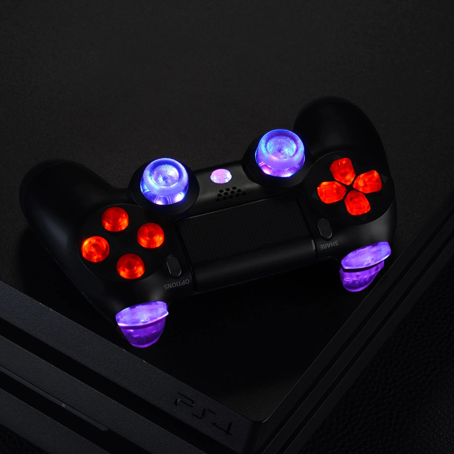 eXtremeRate Multi-Colors Luminated Buttons DTFS (DTF 2.0) LED Kit for PS4 CUH-ZCT2 Controller - Controller NOT Included